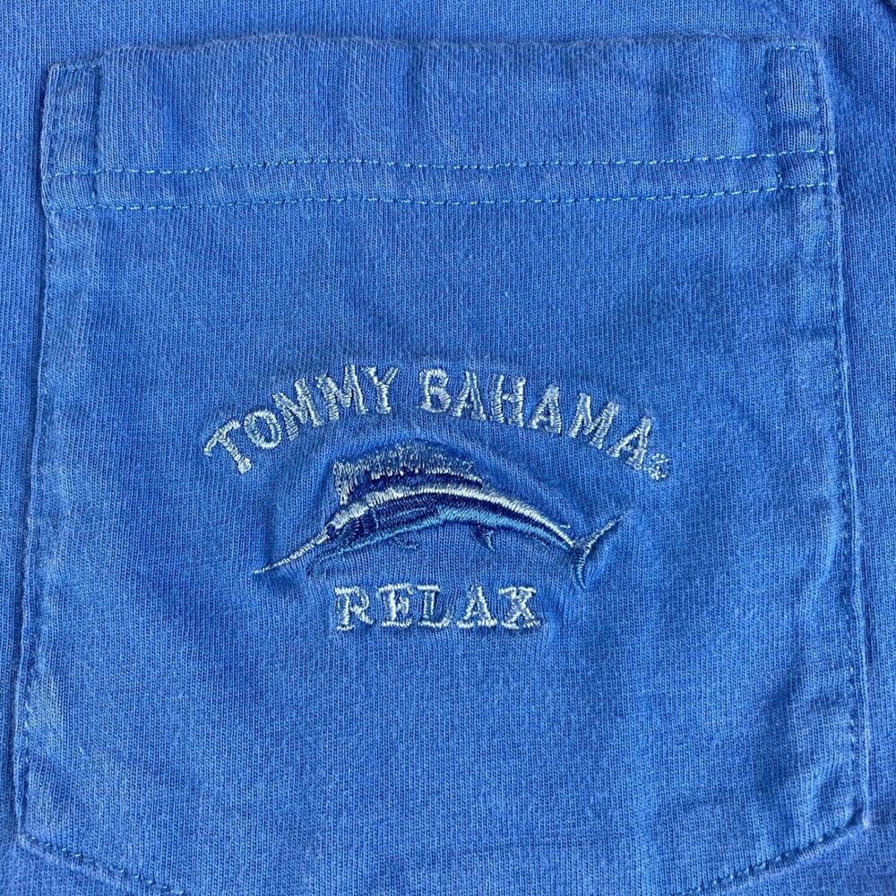 Tommy Bahama Relax Pocket T Shirt Mens Medium Blue Embroidered Logo Casual Tee